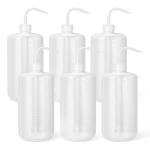 Clear Plastic Wash Bottles - 6 Pack, 1000ml
