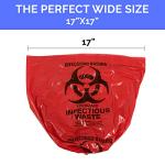 25pcs Biohazard Waste Bags - 4 Gallon, Red
