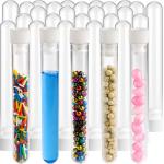 25 PCS Clear Plastic Test Tubes with Caps
