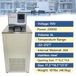 TECHTONGDA 6L Laboratory Chiller Circulator -30℃ to 100℃