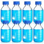 8-Piece Borosilicate Storage Bottles for Labs