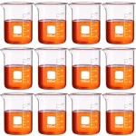 12 Pcs 100 ml Borosilicate Glass Lab Beakers