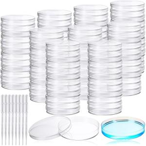100 Clear Plastic Petri Dishes with Pipettes