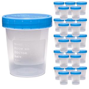 Leak-Proof Specimen Cups with Screw-On Lids - 25 Pack