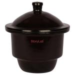 Amber Glass Desiccator Jar with Porcelain Plate