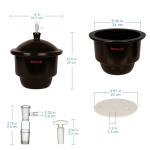 Amber Glass Vacuum Desiccator with Valve and Plate