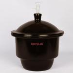 Amber Glass Vacuum Desiccator with Valve and Plate