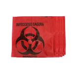 25pcs Biohazard Waste Bags - 4 Gallon, Red