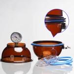 Brown Plastic Vacuum Desiccator with Pressure Gauge, 150ml