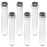 6-Pack Clear Plastic Test Tubes with Caps