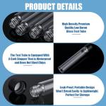 Saysurey 100 Pcs 30ml Glass Test Tubes Vial with Black Screw Cap 22x120mm, Clear Stoppers Flat Bottom Alcohol Glass Tubes Container Vial for Lab Plants Scientific Experiments Candy Storage Party Favor