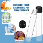 Saysurey 100 Pcs 30ml Glass Test Tubes Vial with Black Screw Cap 22x120mm, Clear Stoppers Flat Bottom Alcohol Glass Tubes Container Vial for Lab Plants Scientific Experiments Candy Storage Party Favor