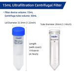 COBETTER Briscale Pack of 4 30kDa Ultra Centrifugal Filter 15mL Ultrafiltration Centrifuge Tube Unit with RC Membrane