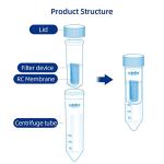 COBETTER Briscale Pack of 4 30kDa Ultra Centrifugal Filter 15mL Ultrafiltration Centrifuge Tube Unit with RC Membrane