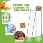 Thyle 100 Pcs Glass Test Tubes with Cork Clear Stoppers Round Bottom Lab Test Alcohol Tampons Glass Tubes Container Vials for Plants Scientific Experiments Candy Storage Party Favors (25x140mm/45ml)