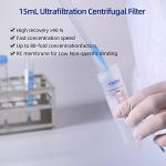 COBETTER Briscale Pack of 4 30kDa Ultra Centrifugal Filter 15mL Ultrafiltration Centrifuge Tube Unit with RC Membrane