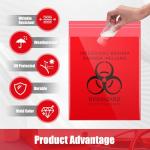 500 Red Biohazard Waste Bags - 11"x15