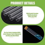 Thyle 100 Pcs Glass Test Tubes with Cork Clear Stoppers Round Bottom Lab Test Alcohol Tampons Glass Tubes Container Vials for Plants Scientific Experiments Candy Storage Party Favors (25x140mm/45ml)