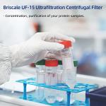COBETTER Briscale Pack of 4 30kDa Ultra Centrifugal Filter 15mL Ultrafiltration Centrifuge Tube Unit with RC Membrane