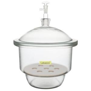 Glass Vacuum Desiccator with Valve and Plate 9.4 Inch