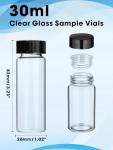 30ml Clear Glass Vials with Screw Caps (10 Pack)