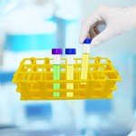 Pocomoco 3 Packs Plastic Test Tube Rack, 24 Holes Lab Test Tube Rack Holder for 25mm Test Tubes, Yellow, Detachable (Yellow24)