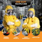 Tiger Tough Yellow Chemical Protection Coveralls for Men