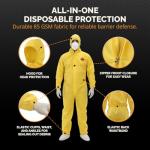 Tiger Tough Yellow Chemical Protection Coveralls for Men