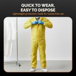 Tiger Tough Yellow Chemical Protection Coveralls for Men