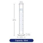 4-Pack 50ml Heavy Wall Graduated Measuring Cylinders