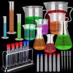 28-Piece Plastic Lab Set: Cylinders, Beakers, Flasks