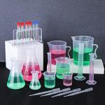 28-Piece Plastic Lab Set: Cylinders, Beakers, Flasks