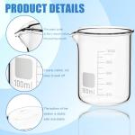 20 Pack Heavy Duty Glass Beakers, 100ml