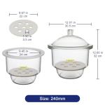 Glass Desiccator with Knob Cover, Round 9.8