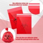 500 Red Biohazard Waste Bags - 11"x15