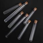 Clear Plastic Test Tubes with Cork Stoppers - 10 Pack