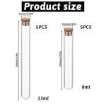 Clear Plastic Test Tubes with Cork Stoppers - 10 Pack