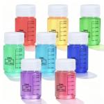 ASEVAT Wide Mouth Plastic Bottles Reagent Bottle, Scaled Pill Bottle Laboratory Chemical Container with Screw Cap, Plastic Sample Containers for Storage or Home (Clear, 1 oz)