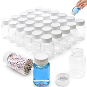 YIMITEE 30 Pack 80 ml Plastic Pill Bottle, Clear Empty Medicine Bottles with Caps, Prescription Pill Containers, Travel Sample Vial for Solid Powder Medication, Vitamin, Tablet, Candy