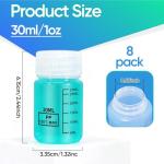 ASEVAT Wide Mouth Plastic Bottles Reagent Bottle, Scaled Pill Bottle Laboratory Chemical Container with Screw Cap, Plastic Sample Containers for Storage or Home (Clear, 1 oz)