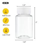 YIMITEE 30 Pack 80 ml Plastic Pill Bottle, Clear Empty Medicine Bottles with Caps, Prescription Pill Containers, Travel Sample Vial for Solid Powder Medication, Vitamin, Tablet, Candy