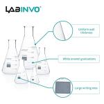 LABINVO Narrow Mouth Graduated Glass Erlenmeyer Flask Set, with Marking Spot, 1pc of Vol.50 150 250 500 1000 ml, 3.3 Borosilicate Glass,IN-EFNS01