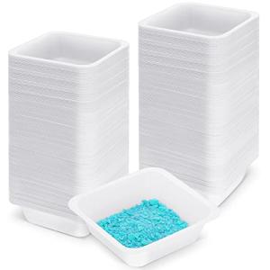 Sherr 125 Pack Weigh Boats Medium 100ml Square Disposable Plastic Trays for Scale Anti Static Plastic Pan Lab Weighing Dishes 3.15 x 3.15 Inch Easy Pour Dish Scale Tray for Powder and Liquid Weight