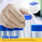 200 Pcs Centrifuge Tubes 15ml Plastic Test Tube with Leak-Proof Screw Caps and Graduated Scale, Transparent Microcentrifuge Tubes Conical Sample Containers for Laboratory Experiments, Sample Storage