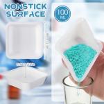 Sherr 125 Pack Weigh Boats Medium 100ml Square Disposable Plastic Trays for Scale Anti Static Plastic Pan Lab Weighing Dishes 3.15 x 3.15 Inch Easy Pour Dish Scale Tray for Powder and Liquid Weight