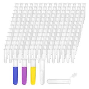 Njvial 200Pcs 10ml Round Bottom Centrifuge Tubes with Lids, Plastic Clear Lab Test Sample Vials with Snap Caps and Graduated Measuring Scale