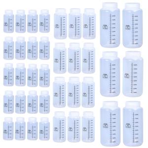Multi-Size PP Lab Reagent Bottles Set with Scales-Wide Mouth Chemical Plastic Resistant Storage Containers, Airtight Leakproof Graduated Sample Bottles for Laboratory Liquids(20x8oz,12x17oz,6x34oz)