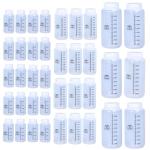 Multi-Size PP Lab Reagent Bottles Set with Scales-Wide Mouth Chemical Plastic Resistant Storage Containers, Airtight Leakproof Graduated Sample Bottles for Laboratory Liquids(20x8oz,12x17oz,6x34oz)