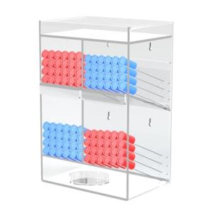 Acrylic Test Tube Rack, Clear Tube Holder Organizer Stand with 4 Compartments, Extra Bottom Storage, and 2 Pull-Out Trays, Wall Mount or Countertop for Lab, Hospital, Office, 11.7"H x 7.9"W x 5.2"D