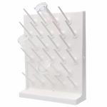 Heytaful Lab Drying Racks for Lab Glassware and Bottles Wall Mounted Test Tube Dryer Detachable PP Lab Rack White (Small 27pegs)
